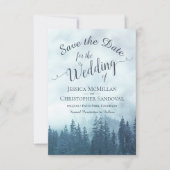 Rustige Bossen Blue Mountain Pine Trees Wedding Save The Date (Voorkant)