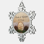 Rustige Bossen bruiloft Tin Sneeuwvlok Ornament (Rechts)