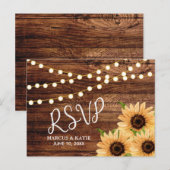 Rustige Bossen en zonnebloemen Bindende RSVP Briefkaart (Voorkant / Achterkant)