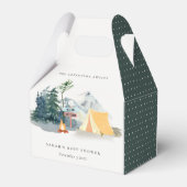 Rustige Bossen Kampeerbergen Baby shower Bedankdoosjes (Achterkant)