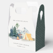 Rustige Bossen Kampeerbergen Baby shower Bedankdoosjes (Geopend)