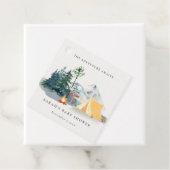 Rustige Bossen Kampeerbergen Baby shower Bedankjes Labels (In situ)