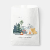 Rustige Bossen Kampeerbergen Baby shower Bedankzakje (Voorkant)