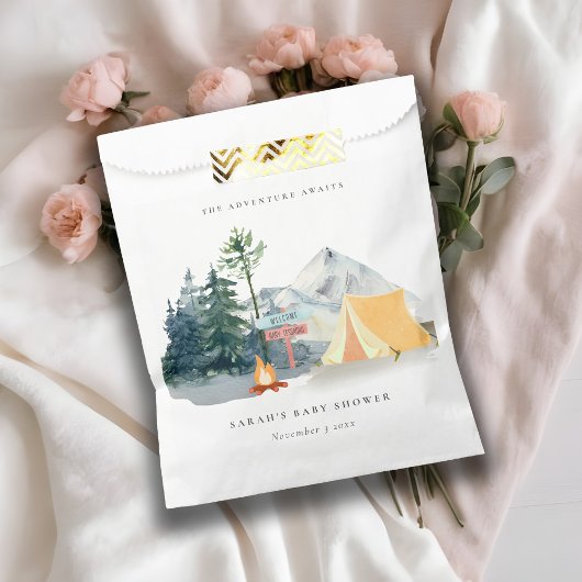 Rustige Bossen Kampeerbergen Baby shower Bedankzakje