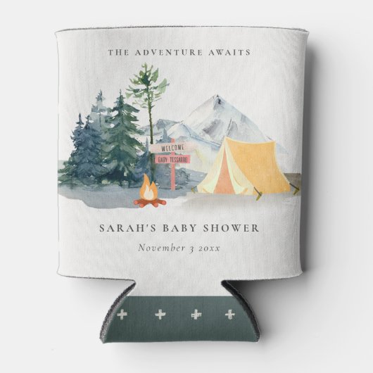 Rustige Bossen Kampeerbergen Baby shower Blikjeskoeler (Voorkant)