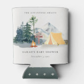 Rustige Bossen Kampeerbergen Baby shower Blikjeskoeler (Achterkant)