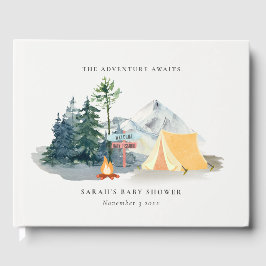 Rustige Bossen Kampeerbergen Baby shower Gastenboek