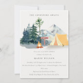 Rustige Bossen Kampeerbergen Baby shower Kaart (Voorkant)