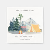 Rustige Bossen Kampeerbergen Baby shower Servet (Voorkant)