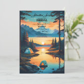 Rustige Bossen Kampeerbergen Vrijgezellenfeest Kaart (Staand voorkant)