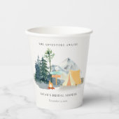 Rustige Bossen Kampeerbergen Vrijgezellenfeest Papieren Bekers (Voorkant)