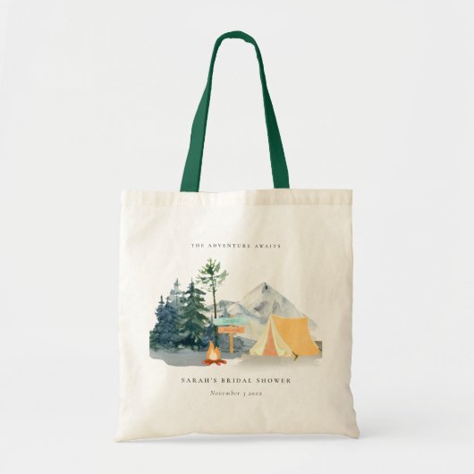 Rustige Bossen Kampeerbergen Vrijgezellenfeest Tote Bag (Voorkant)