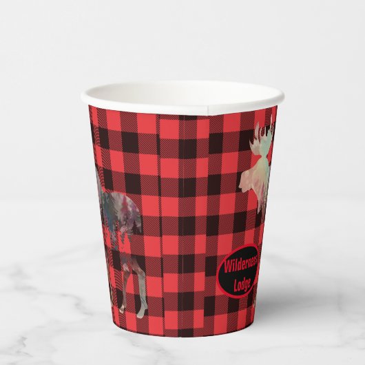 Rustige Bossen Moose Red Pset toevoegen papierkopp Papieren Bekers (Rechts)