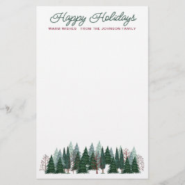 Rustige bossen prettige feestdagen briefpapier