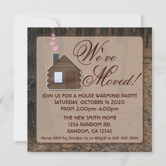 Rustige bossen registreren nieuwe thuisuitnodiging kaart (Voorkant)