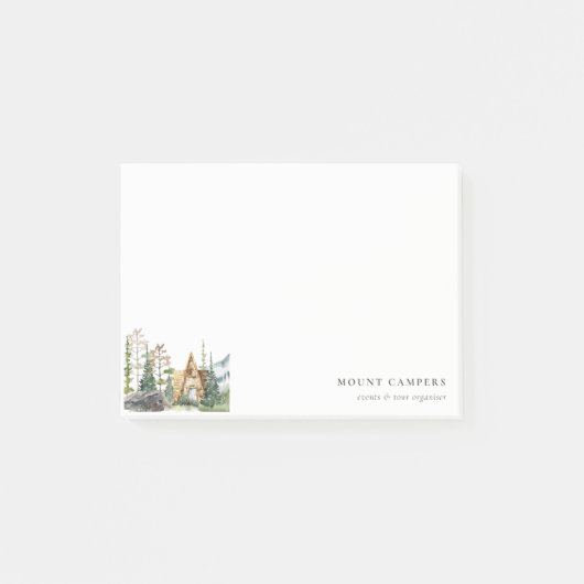 Rustige Bossen Waterverf Camping Mountain Camp Post-it® Notes (Voorkant)