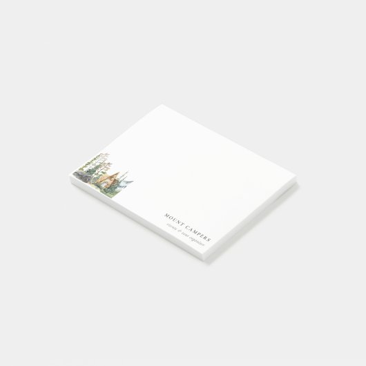 Rustige Bossen Waterverf Camping Mountain Camp Post-it® Notes (Schuin)