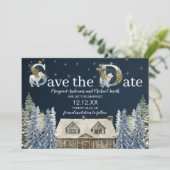 Rustige Bossen Winter Wonderland Save the Date Kaart (Staand voorkant)