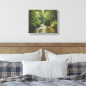 "Rustige bosstroom - Premium Natuur W Canvas Afdruk (Insitu (Slaapkamer))