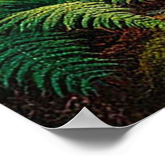 Rustige bosstroom tijdens zonsondergang poster (Hoek)