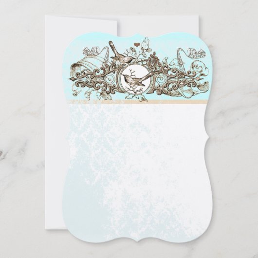 Rustige bosvogels Bronze Scroll Wedding Kaart (Voorkant)