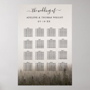 Rustige bosweiden met een misty-landschapsbruiloft poster