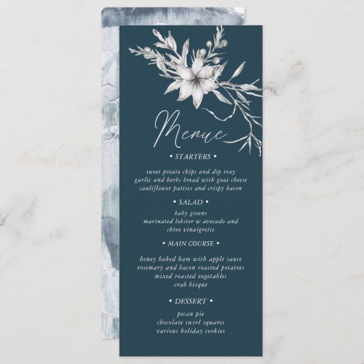 Rustige botanica Wedding Dinner Menu Uitnodiging (Voorkant / Achterkant)