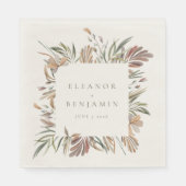 Rustige botanische aardbeentjes bruiloft namen Aan Servet (Voorkant)