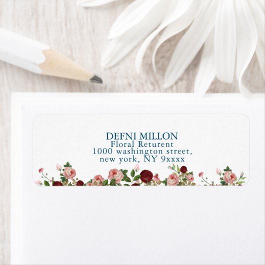 Rustige botanische baard floraaladres etiket (Insitu)