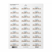 Rustige botanische baard floraaladres etiket (Full Sheet)