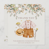 Rustige Botanische Baby Boy Shower - Hartelijk dan Bedankkaart (Voorkant / Achterkant)