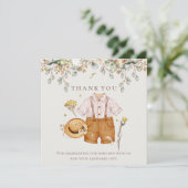 Rustige Botanische Baby Boy Shower - Hartelijk dan Bedankkaart (Staand voorkant)