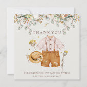 Rustige Botanische Baby Boy Shower - Hartelijk dan Bedankkaart (Voorkant)