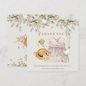 Rustige Botanische Baby Girl Shower Hartelijk dank Bedankkaart (Voorkant / Achterkant)
