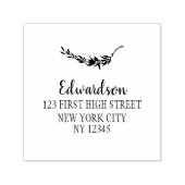 Rustige botanische bladeren typografie retouradres zelfinktende stempel (Design)