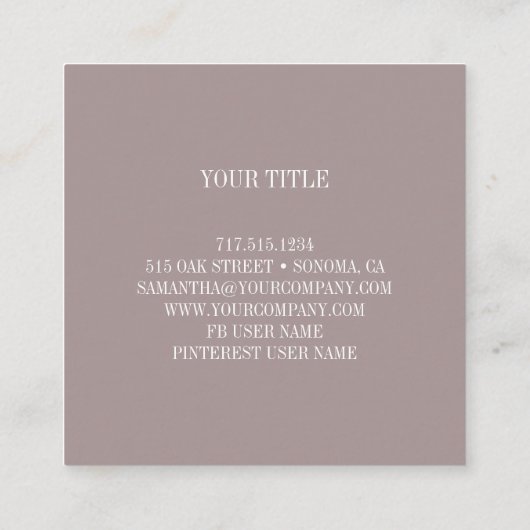 Rustige botanische bladtak vierkante visitekaartje (Achterkant)