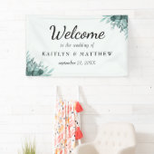 Rustige Botanische Bliss Wedding Backdrop Spandoek (Insitu)