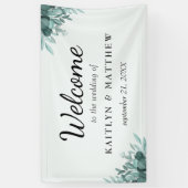 Rustige Botanische Bliss Wedding Backdrop Spandoek (Verticaal)