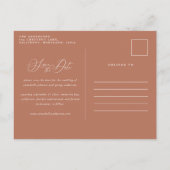 Rustige botanische bruine bruinroest aankondigingskaart (Achterkant)