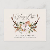 Rustige botanische bruine bruinroest aankondigingskaart (Voorkant)