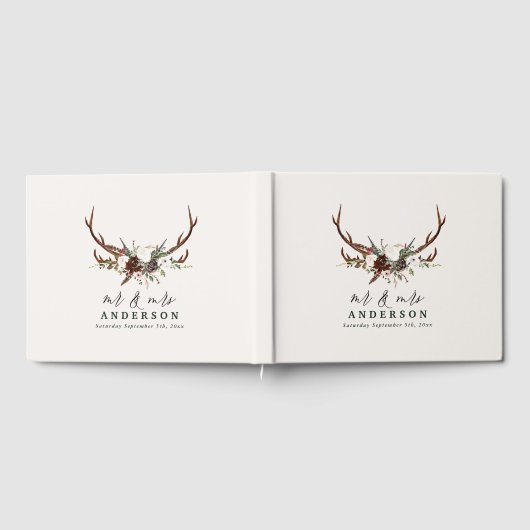 Rustige botanische bruinkoolzetplank gastenboek (Volledig)