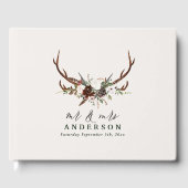 Rustige botanische bruinkoolzetplank gastenboek (Voorkant)