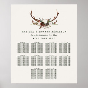 Rustige botanische bruinkoolzittenden poster