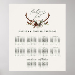 Rustige botanische bruinkoolzittenden poster