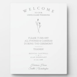 Rustige Botanische Eenvoudige bruiloft zonder plug Fotoplaat