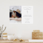 Rustige botanische eenvoudige bruiloft zonder stop poster (Keuken)