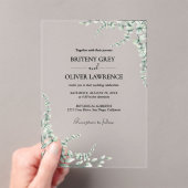 Rustige botanische Eucalyptus Greenery Wedding Acryl Uitnodigingen (Insitu (Draagbaar))