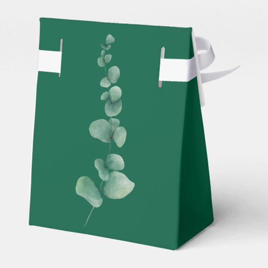 Rustige botanische Eucalyptus Greenery Wedding Bedankdoosjes (Achterkant)