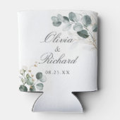 Rustige botanische Eucalyptus Greenery Wedding Blikjeskoeler (Achterkant)