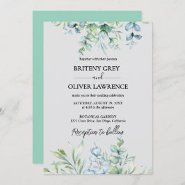 Rustige botanische Eucalyptus Greenery Wedding Kaart